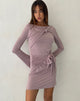 Image of Kari Knot Mini Dress in Slinky Mauve