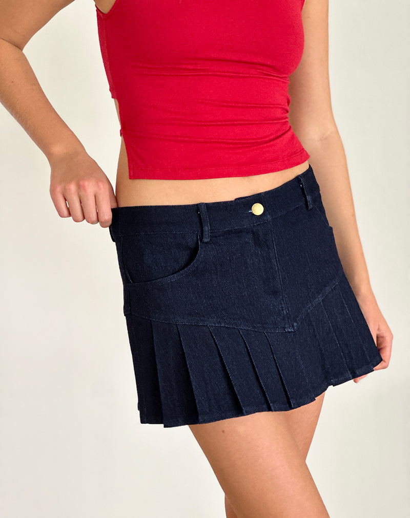 Laduma Mini Skirt Denim in Indigo