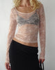 Image de Lainey Long Sleeve Lace Top in Blush