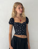 Image de Leify Sweetheart Top in Ditsy Rose Black