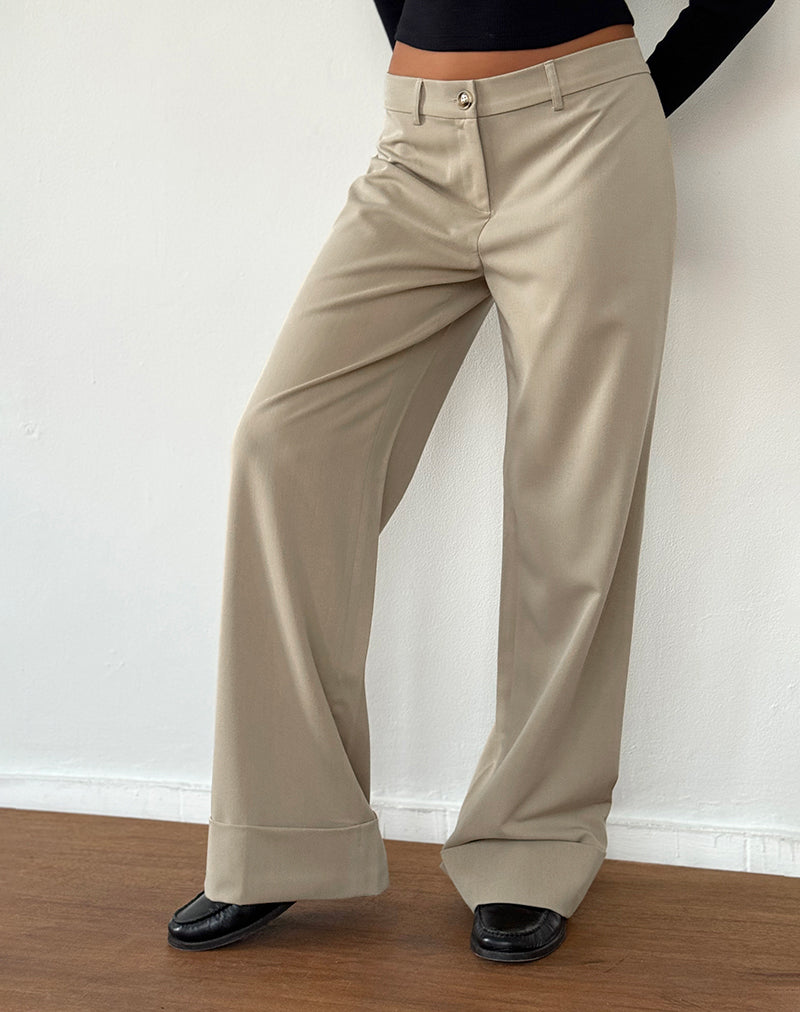 Image de Abba Low Rise Trousers in Stone