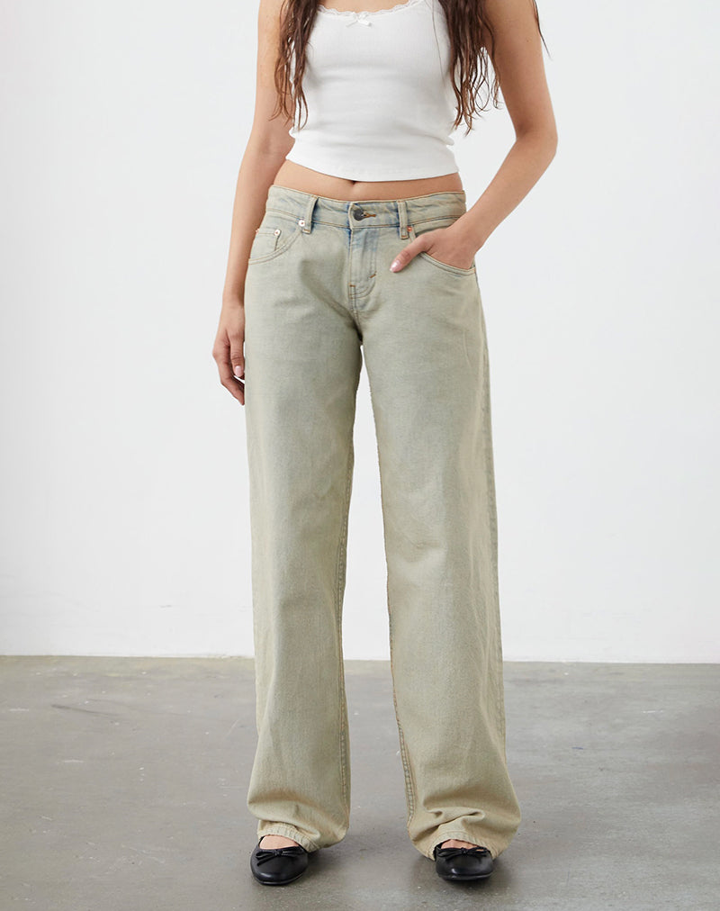 Low Rise Parallel Jeans in Desert Sand Wash