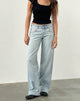 Image of Low Rise Parallel Jeans In Extreme Light Wash Blue