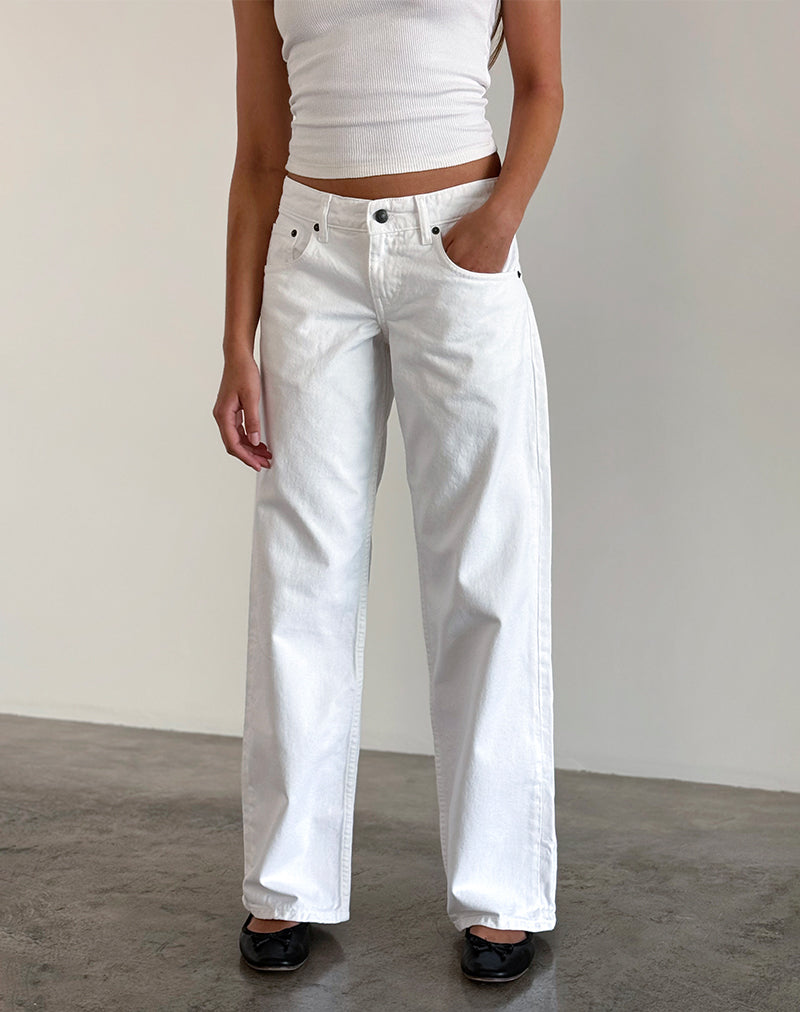 Low Rise Parallel Jeans in True White