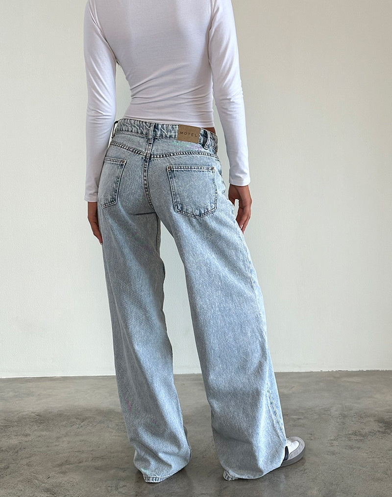 Image of Low Rise Roomy Jeans in 80's Light Wash Blue