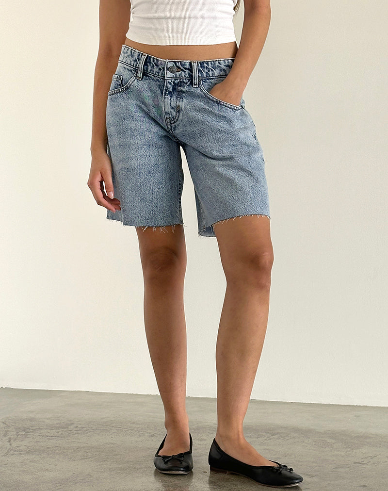 Low Rise Roomy Shorts in Vintage Blue Wash