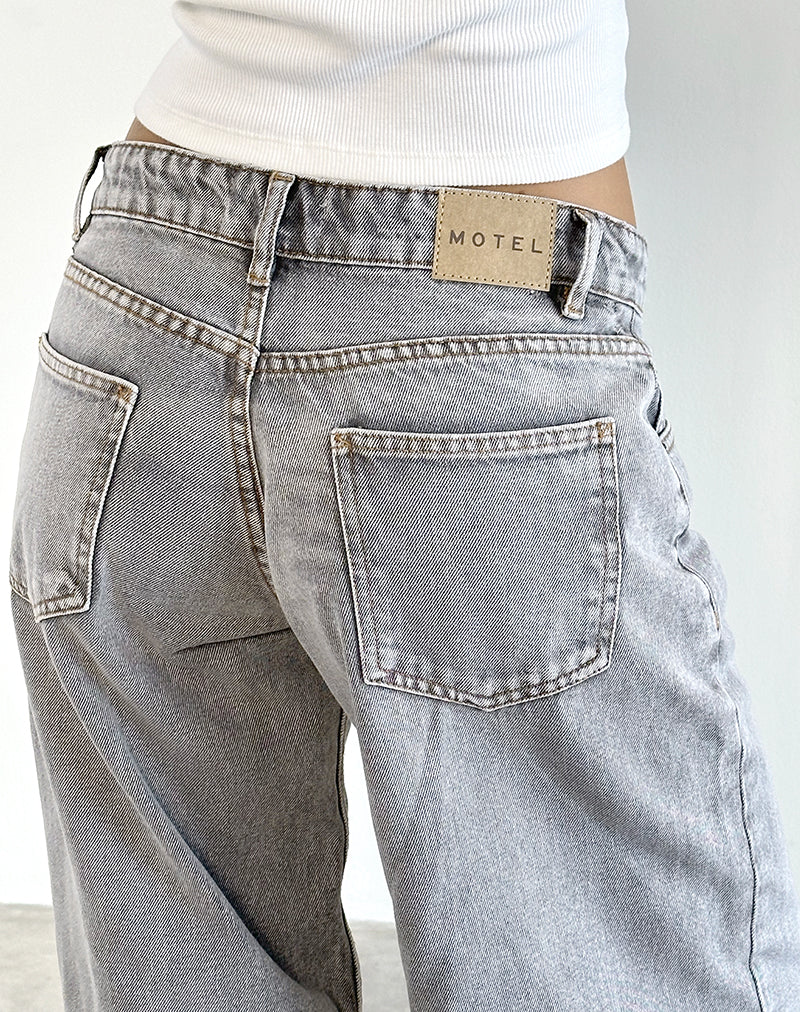 Roomy Extra Wide Low Rise Jeans in Grey Wash