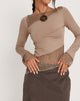 Image de Lucca Long Sleeve Top in Lace Natural