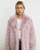 Image of Lupita Jacket in Faux Fur Dusty Pink