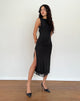 Image of Lyra Backless Midi Dress in Mesh Black