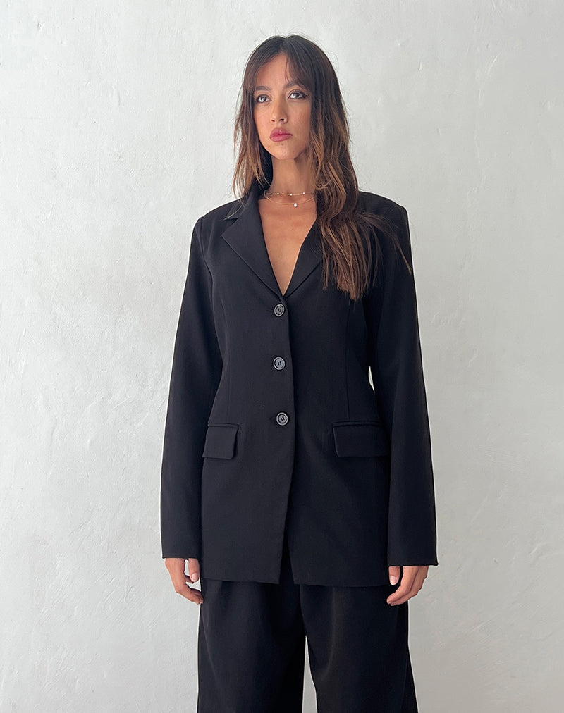 Malana Slim Fit Blazer in Tailoring Black (blazer ajusté en noir)