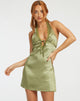 image de la mini-robe Maruko en satin olive