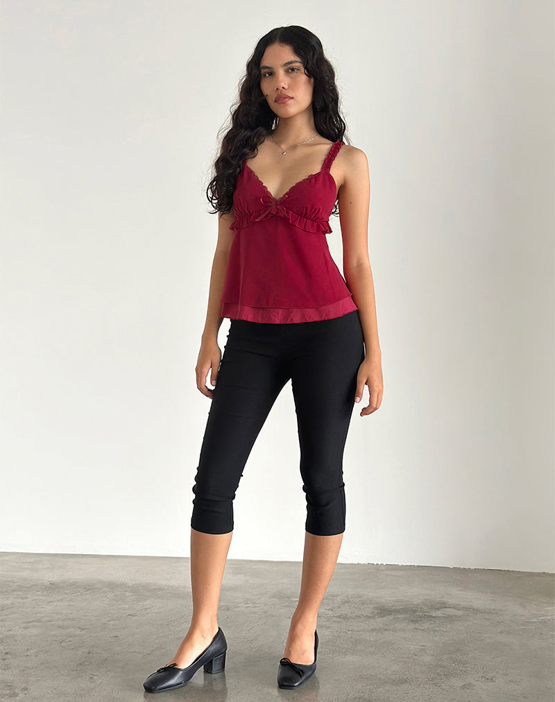 Image of Melinda Frill Cami Top in Chiffon Deep Red