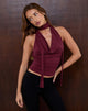 Image of Menora Cowl Neck Top in Burgundy Curpo