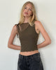 Image de Moni Tie Tank Top in Mesh Khaki