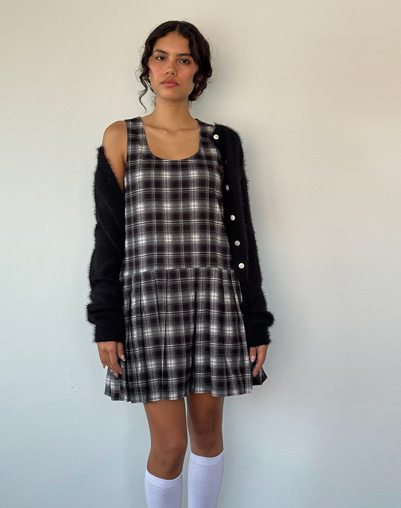 Image of Namaya Midi Dress in Black White Check