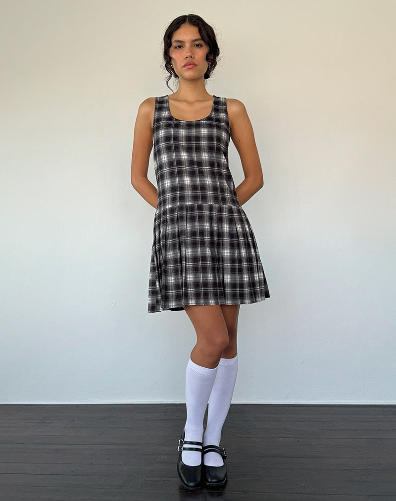 Image of Namaya Midi Dress in Black White Check