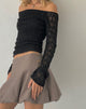 Image de Neira Long Sleeve Bardot Top in Textured Knit Black
