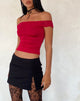 Image de Nesel Bardot Top in Slinky Lace Red