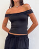 Image de Nesel Bardot Top in Slinky Lace Black