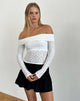 Image of Nesta Bardot Top in Burnout Mesh Ivory