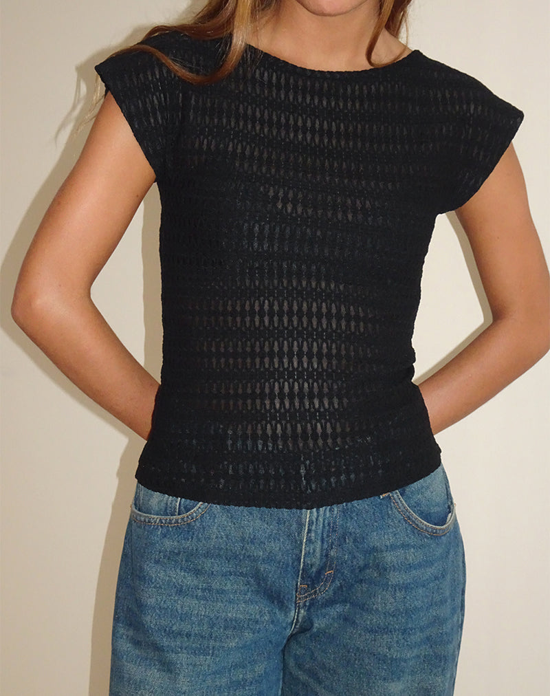 Nova Top in Textured Black