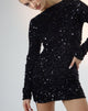 image de la robe à manches longues Onaki Mini Sequin Black