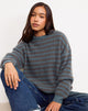 Image of Orvala Knit Jumper in Slate and Brown Stripe