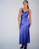 Image de la robe midi Palasha en satin Spectrum Blue