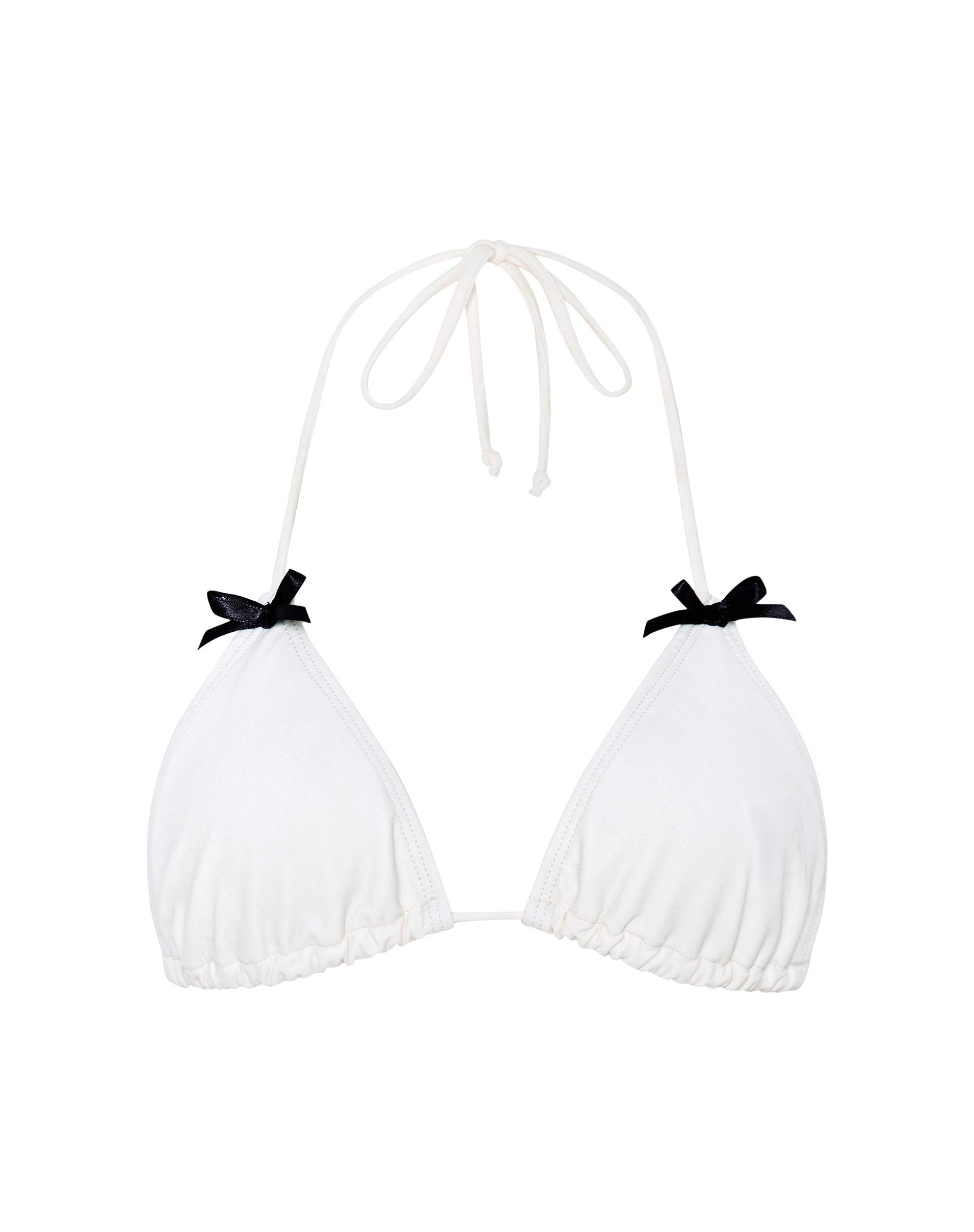 Image de Pami Bikini Top in Ivory with Black Bow