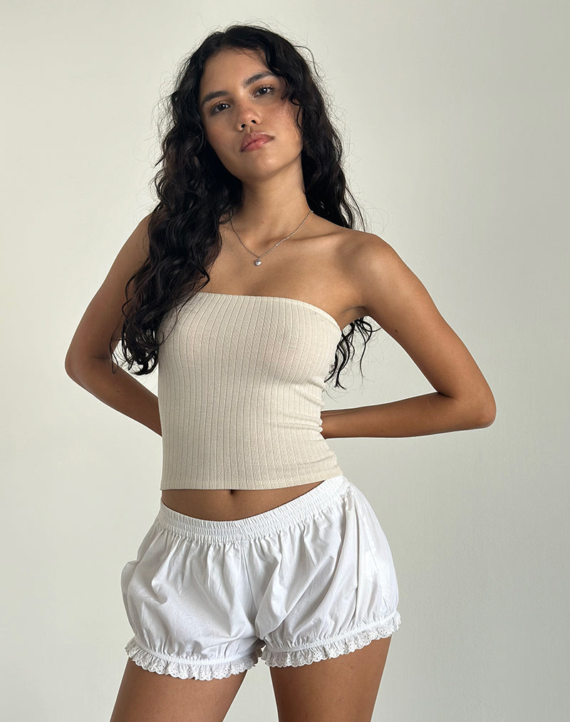 Image of Peggy Tube Top in Pointelle Nude