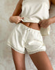 Image of Deba Micro Shorts in Satin Ivory