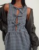 Image of Prelith Midi Dress in Black Grey Tonal Gingham