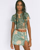 Image de MOTEL X OLIVIA NEILL Mini-jupe Pelma en Collage Floral Shadow Green