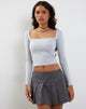 image de Quebon Long Sleeve Top in Grey Dawn