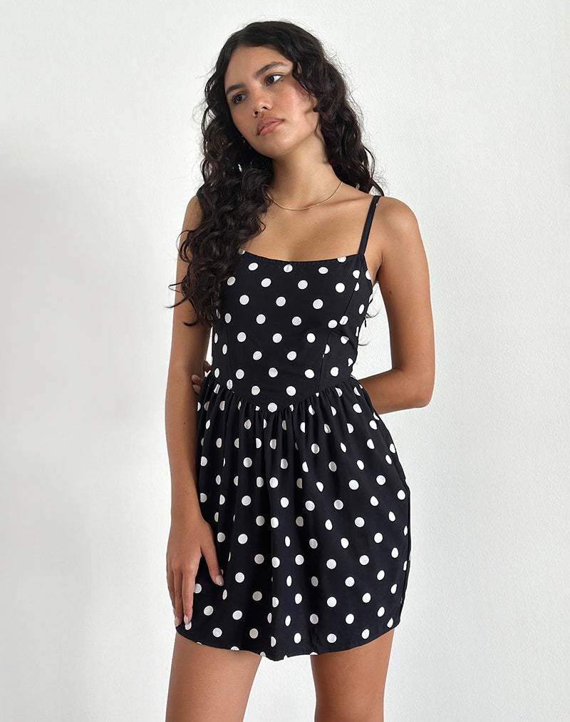 Ramana Mini Dress in 80s Polka Black