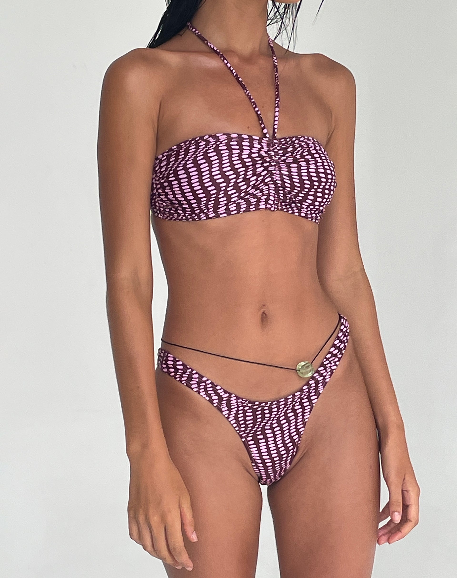 Image de Raqui Bikini Top in Purple Irregular Polka