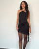 Image of Redi Mini Halterneck Dress in Orchids Flock Black