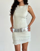 Image of Renata Mini Dress in Ivory Shimmer Rib