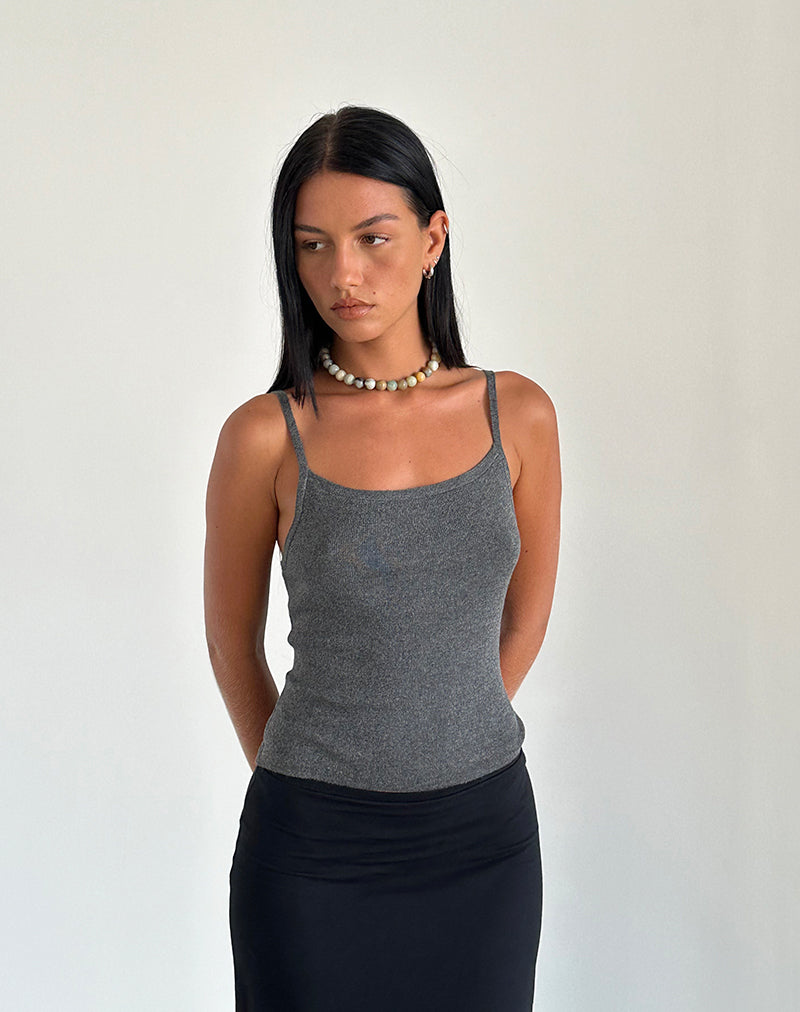 Image of Riona Vest Top in Dark Grey