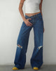 image de Ripped Roomy Extra Wide Low Rise Jean in Mid Blue Used