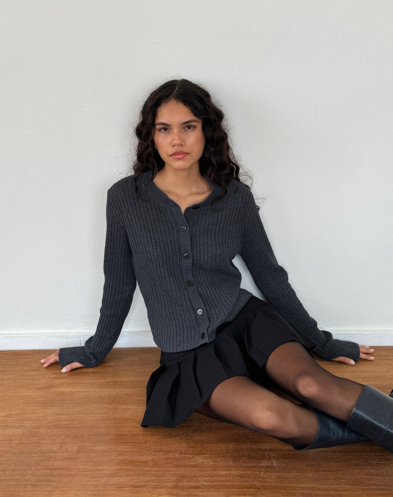 Cardigan en tricot Samaya, anthracite foncé