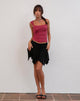 Image of Tasdi Low Waist Slinky Mini Skirt in Black