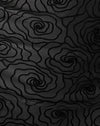 maille noire abstraite floquée de fleurs
