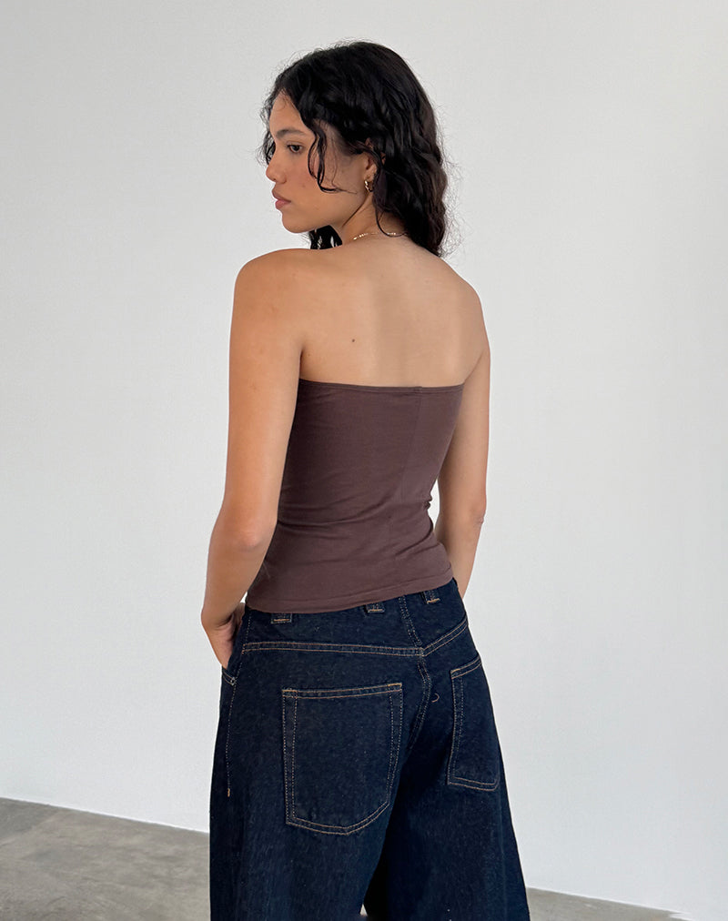 Image of Shaelo Bandeau Top in Deep Mahogany