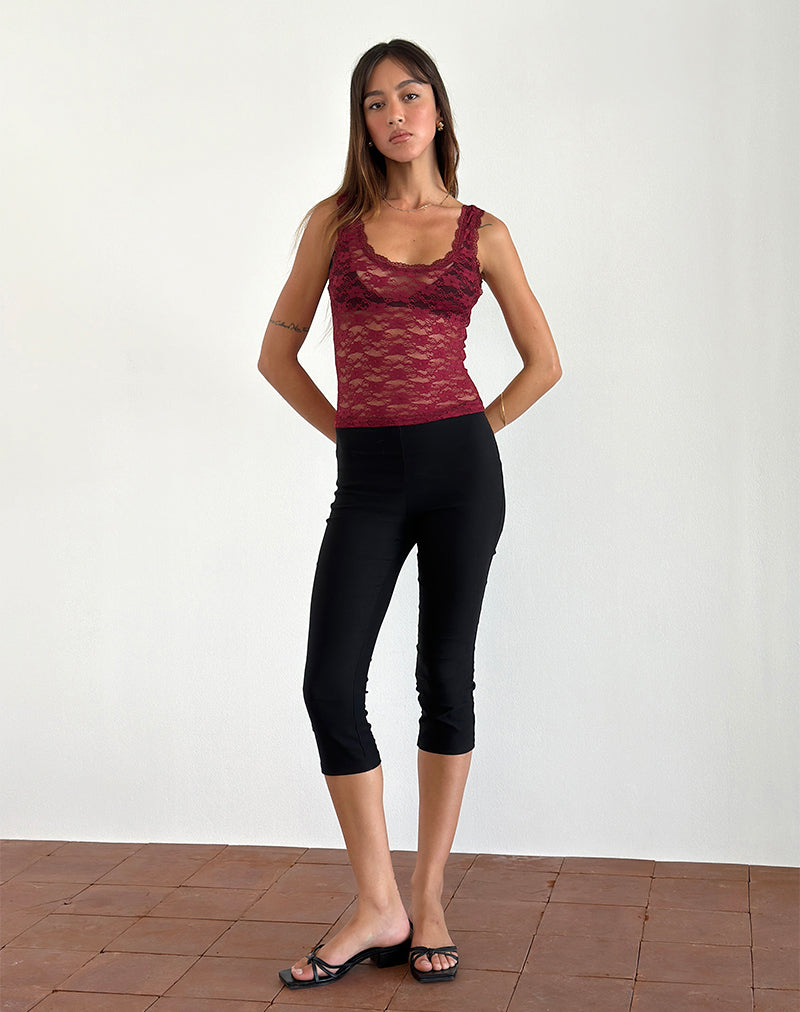 Tahoa Top in Orchid Lace Burgundy