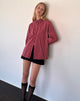 Image of Turner Oversized Shirt in Maroon Stripe