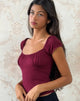 Image of Vardah Top in Burgundy Jersey