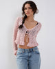 Image de Vella Cardigan en tricot rose