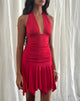 Image of Winslet Plunge Mini Dress in Slinky Red